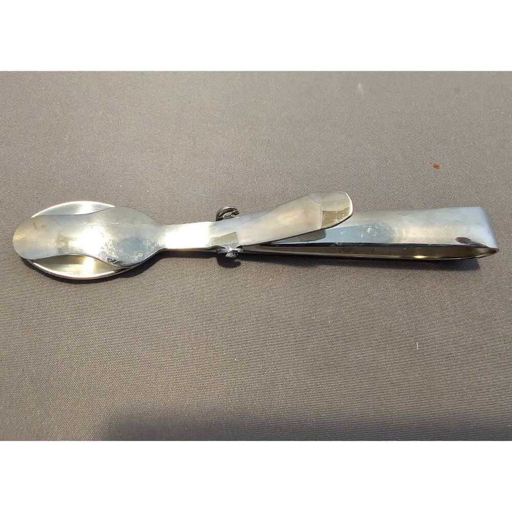 Stainless Steel Buffet Serving Tongs - Double Spoon - 4.25in